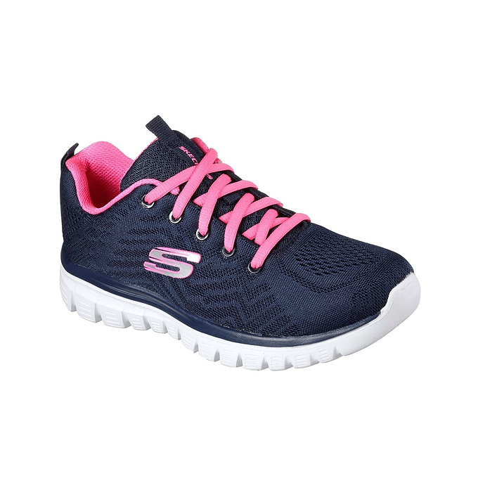 Skechers Graceful Get Connected Womens Sports Shoes - Navy/Hot Pink