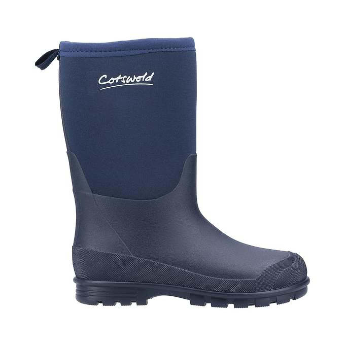 Cotswold Hilly Neoprene Kids Wellington Boots - Navy