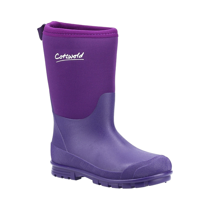 Cotswold Hilly Neoprene Kids Wellington Boots - Purple