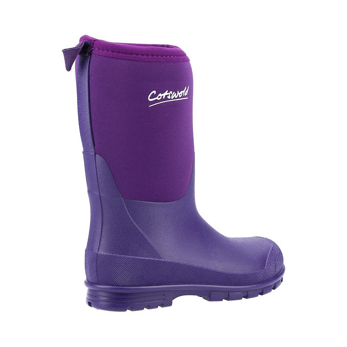 Cotswold Hilly Neoprene Kids Wellington Boots - Purple