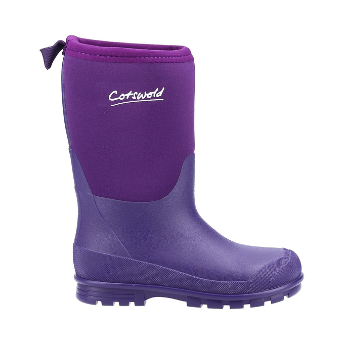 Cotswold Hilly Neoprene Kids Wellington Boots - Purple