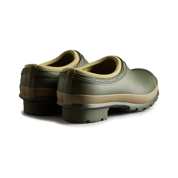 Hunter Gardener Womens Clogs - Dark Olive/Clay