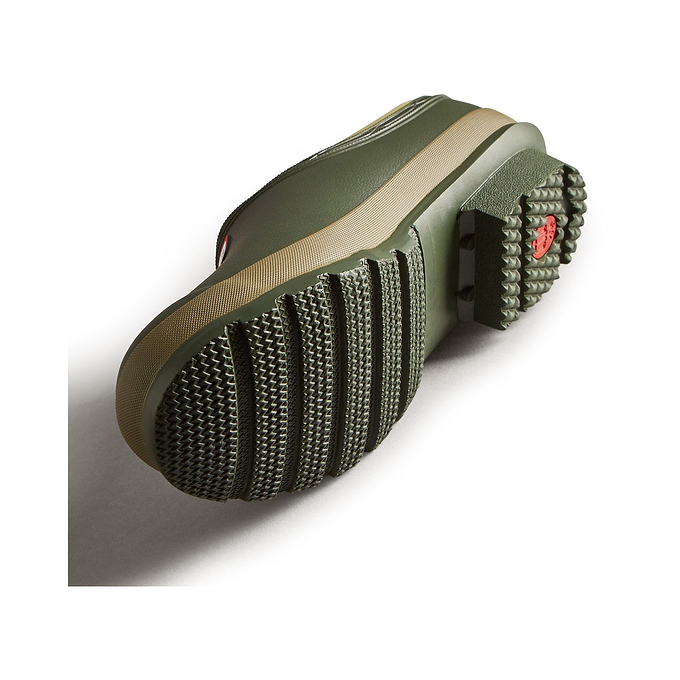 Hunter Gardener Womens Clogs - Dark Olive/Clay