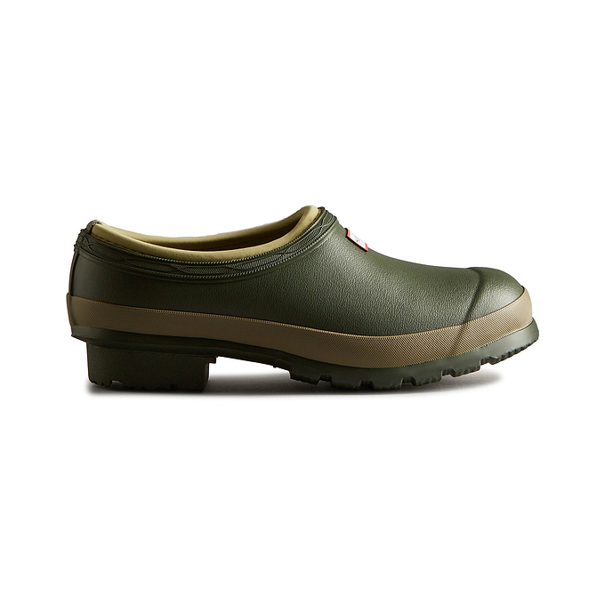 Hunter Gardener Womens Clogs - Dark Olive/Clay