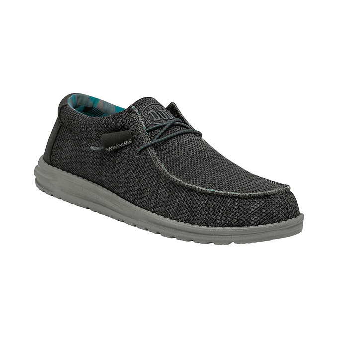 HEYDUDE Wally Sox Mens Shoe - Charcoal