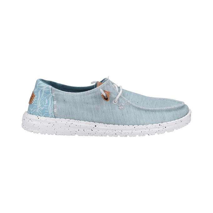 HEYDUDE Wendy Heathered Slub Tropical Womens Shoe - Blue