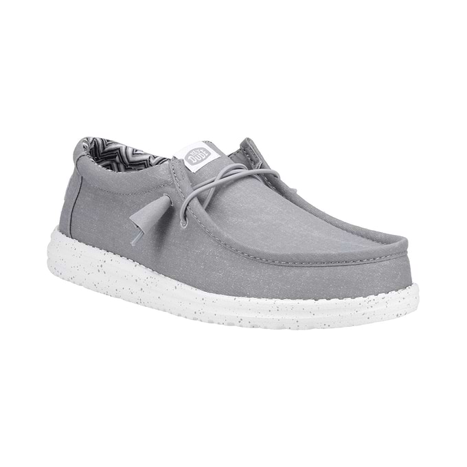HEYDUDE Wally Mens Canvas Shoe - Light Grey