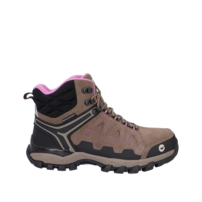 Hi-Tec V-Lite Explorer WP Womens Hiking Boots - Brown/Lilac