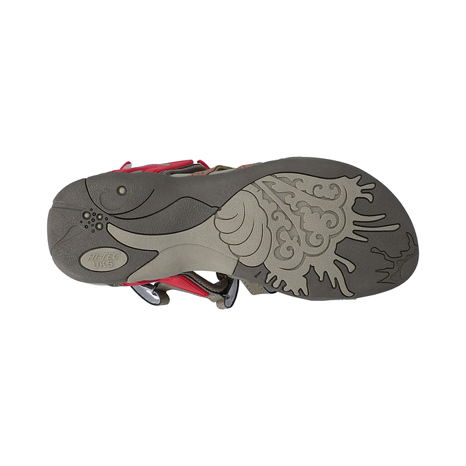 Hi-Tec Savanna II Womens Sandal - Lt Taupe/Olive/Sunset Coral