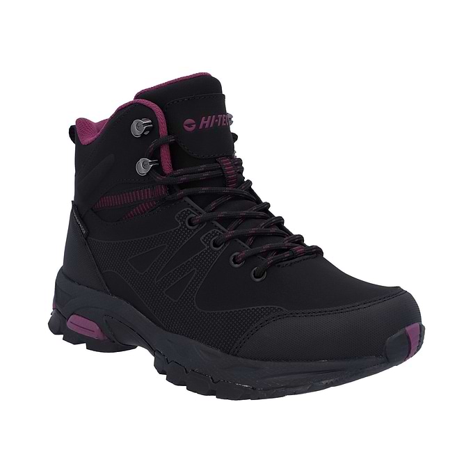 Hi-Tec Jackdaw Womens Waterproof Boots Black/Burgundy TOG24