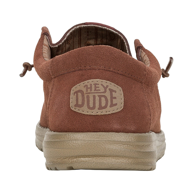 HEYDUDE Wally Suede Mens Shoes - Dark Brown