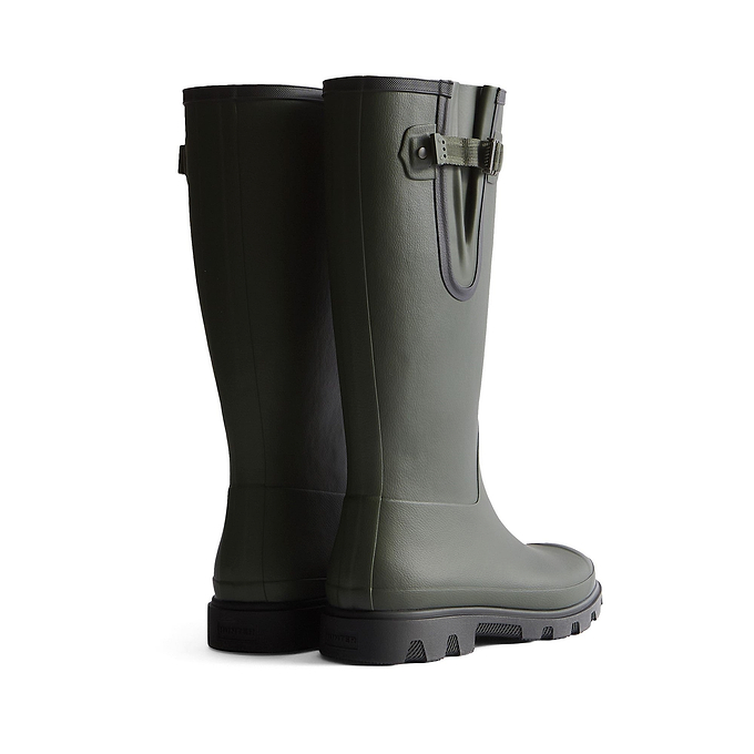Hunter Field Downpour Adjustable Boot Womens - Dark Olive/Black