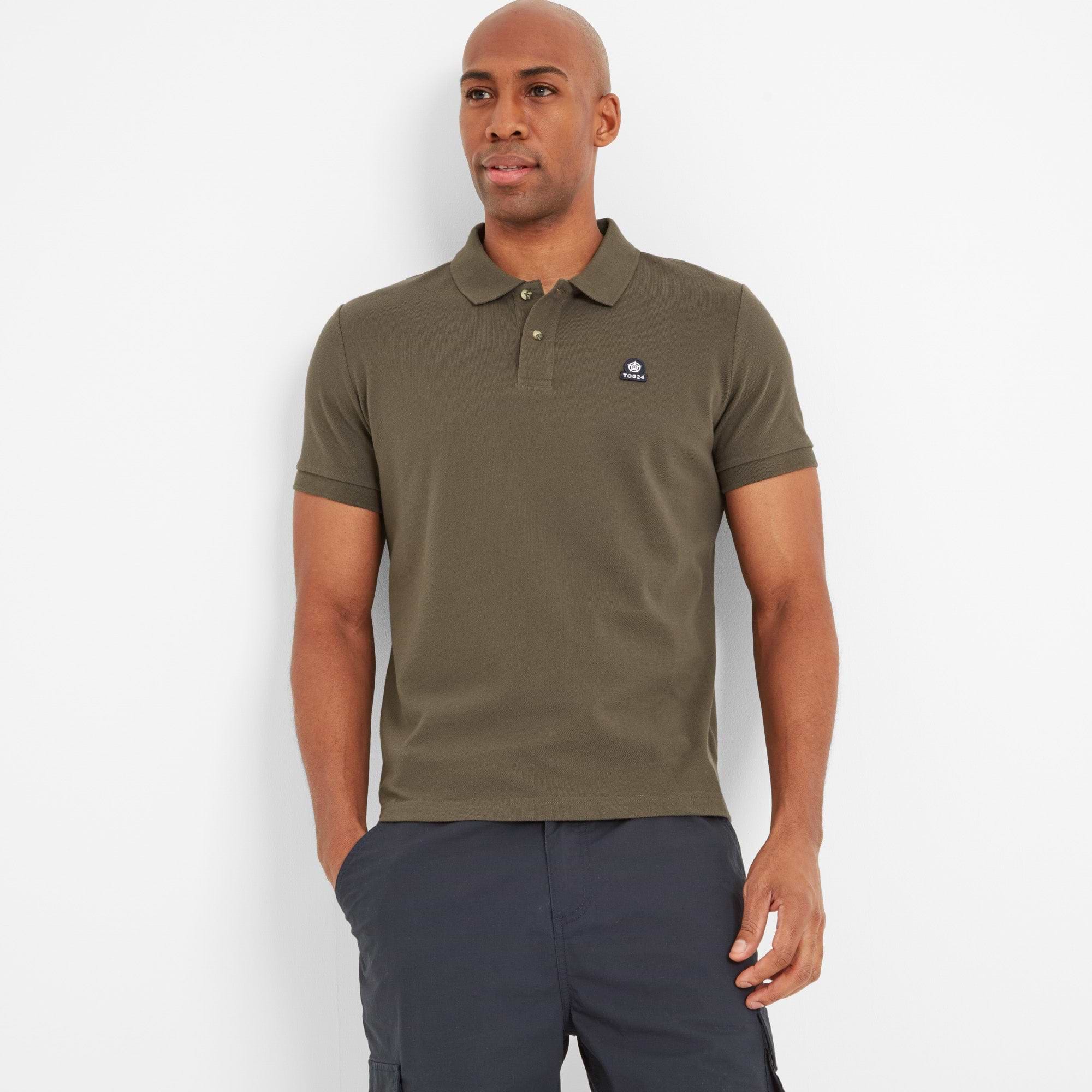 Mens khaki polo top