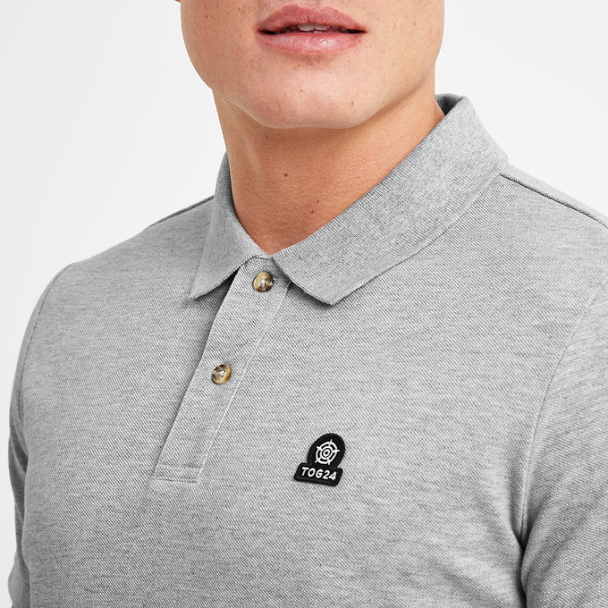 Aketon Mens Polo Shirt - Light Grey Marl