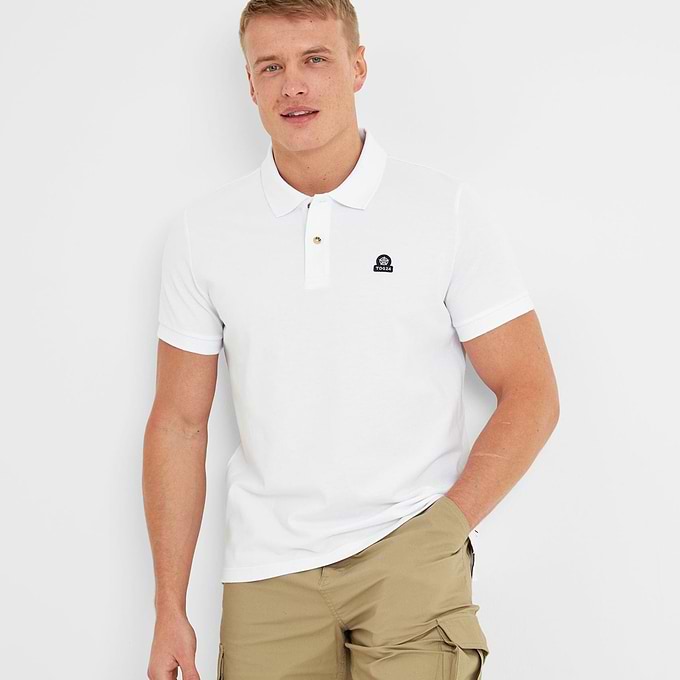 Aketon Mens Polo Shirt - Optic White