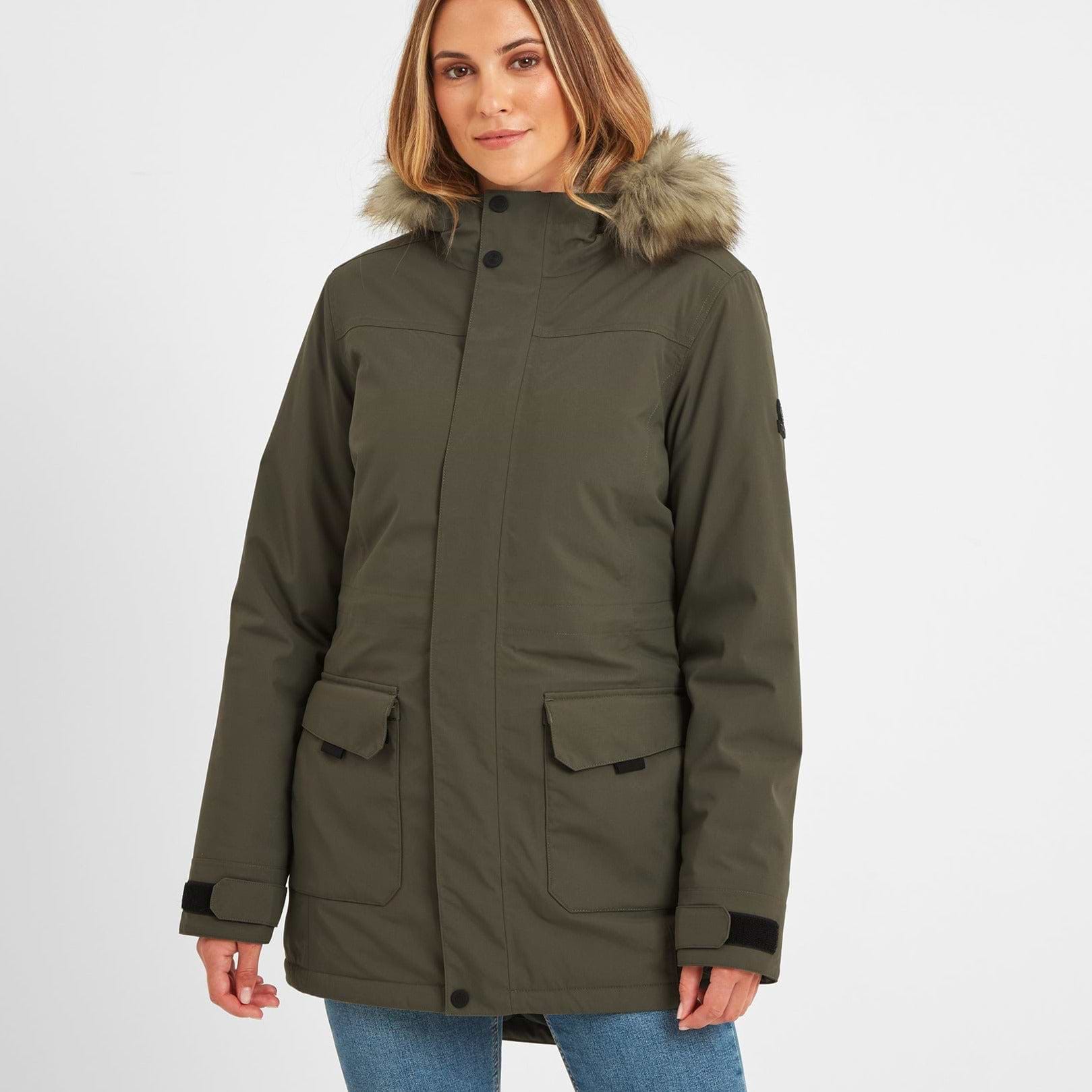 Khaki waterproof parka womens deals