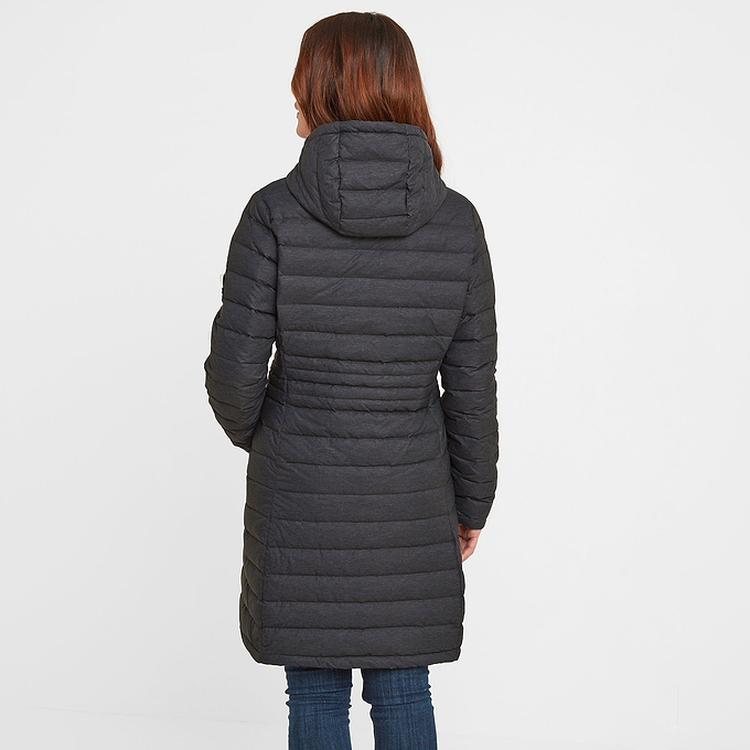 Bardsea Womens Long Down Jacket - Grey Marl