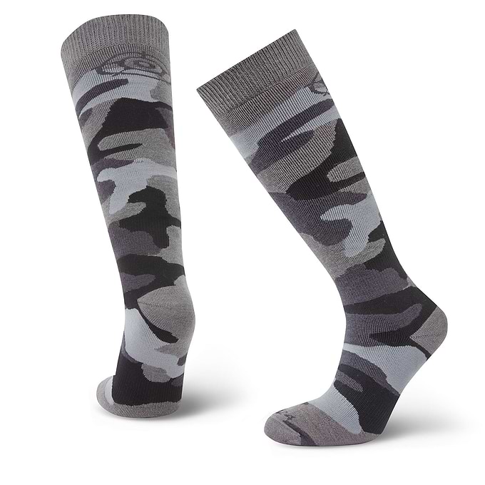 Camo Mens Ski Socks - Steel Grey Camo