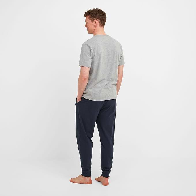 Chill Mens Pyjama Trouser Set - Grey Marl/Indigo
