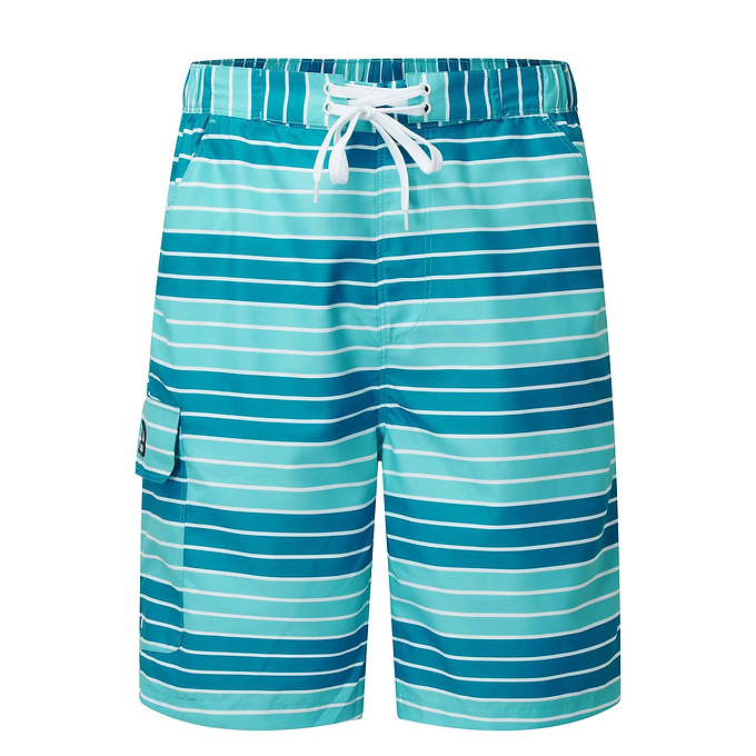 Cole Mens Stripe Board Shorts - Caribbean Blue