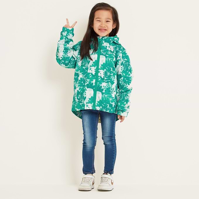 Copley Kids Waterproof Jacket - Turquoise Palm Print
