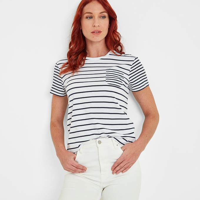 Corinna Womens T-Shirt - Dark Indigo Stripe