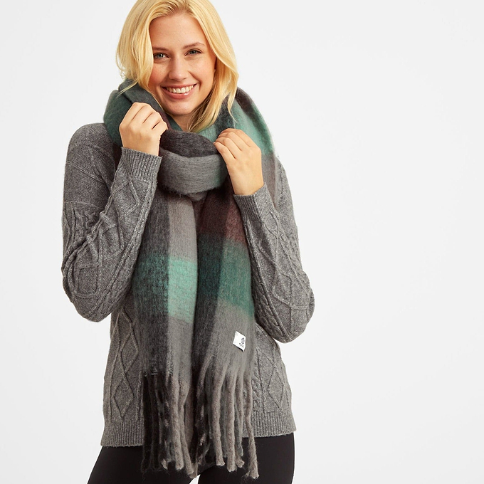 Craiden Box Check Scarf Pacific Blue TOG24