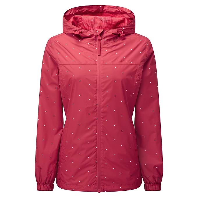 Craven Womens Waterproof Packaway Jacket - Fuchsia Pink Tiny Spot Print