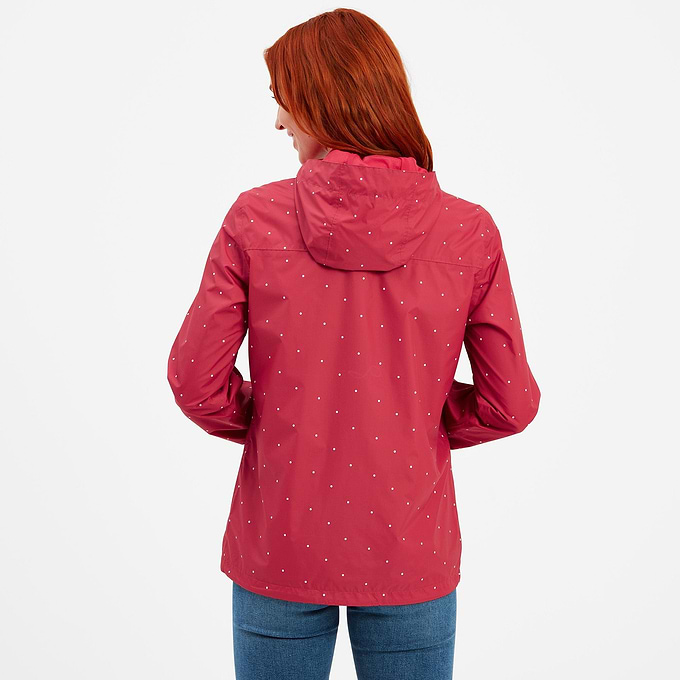 Craven Womens Waterproof Packaway Jacket - Fuchsia Pink Tiny Spot Print