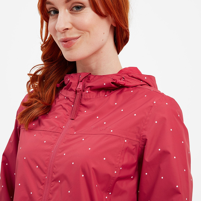 Craven Womens Waterproof Packaway Jacket - Fuchsia Pink Tiny Spot Print