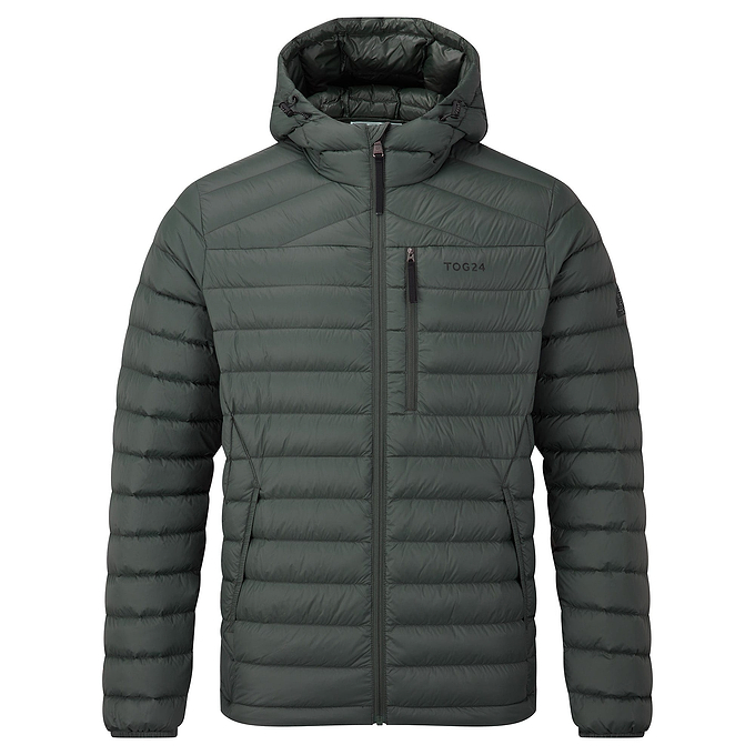 Drax Mens Hooded Down Jacket - Pine Green