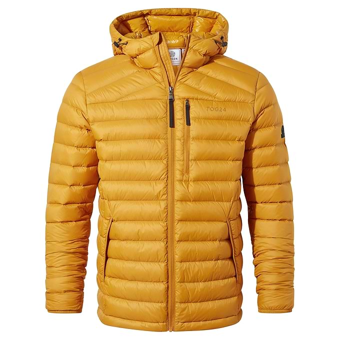 Drax Mens Hooded Down Jacket - Golden Brown