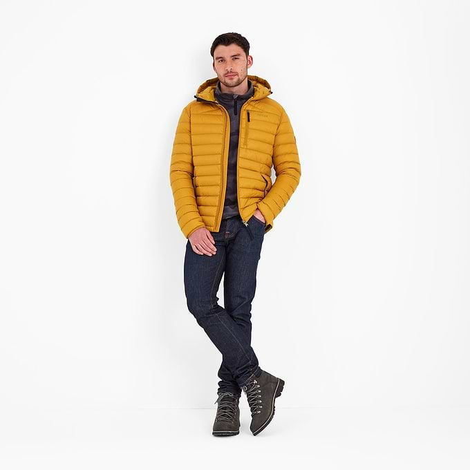 Drax Mens Hooded Down Jacket - Golden Brown