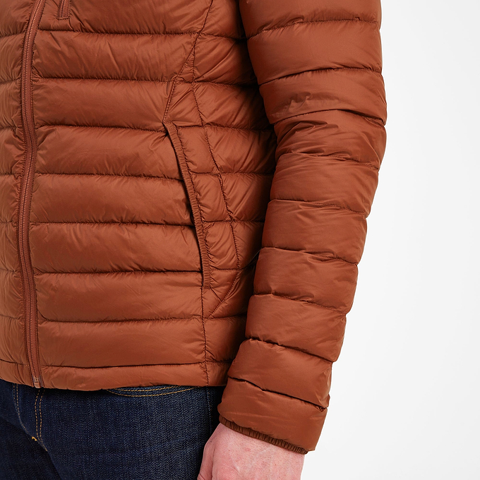 Drax Mens Hooded Down Jacket - Rust