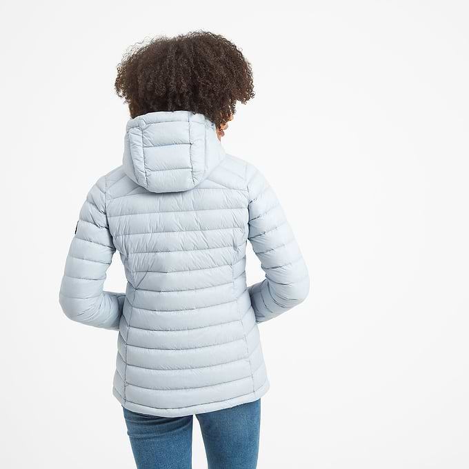 Drax Womens Hooded Down Jacket - Ice Blue