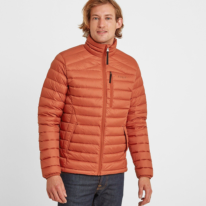 Drax Mens Funnel Down Jacket - Burnt Orange