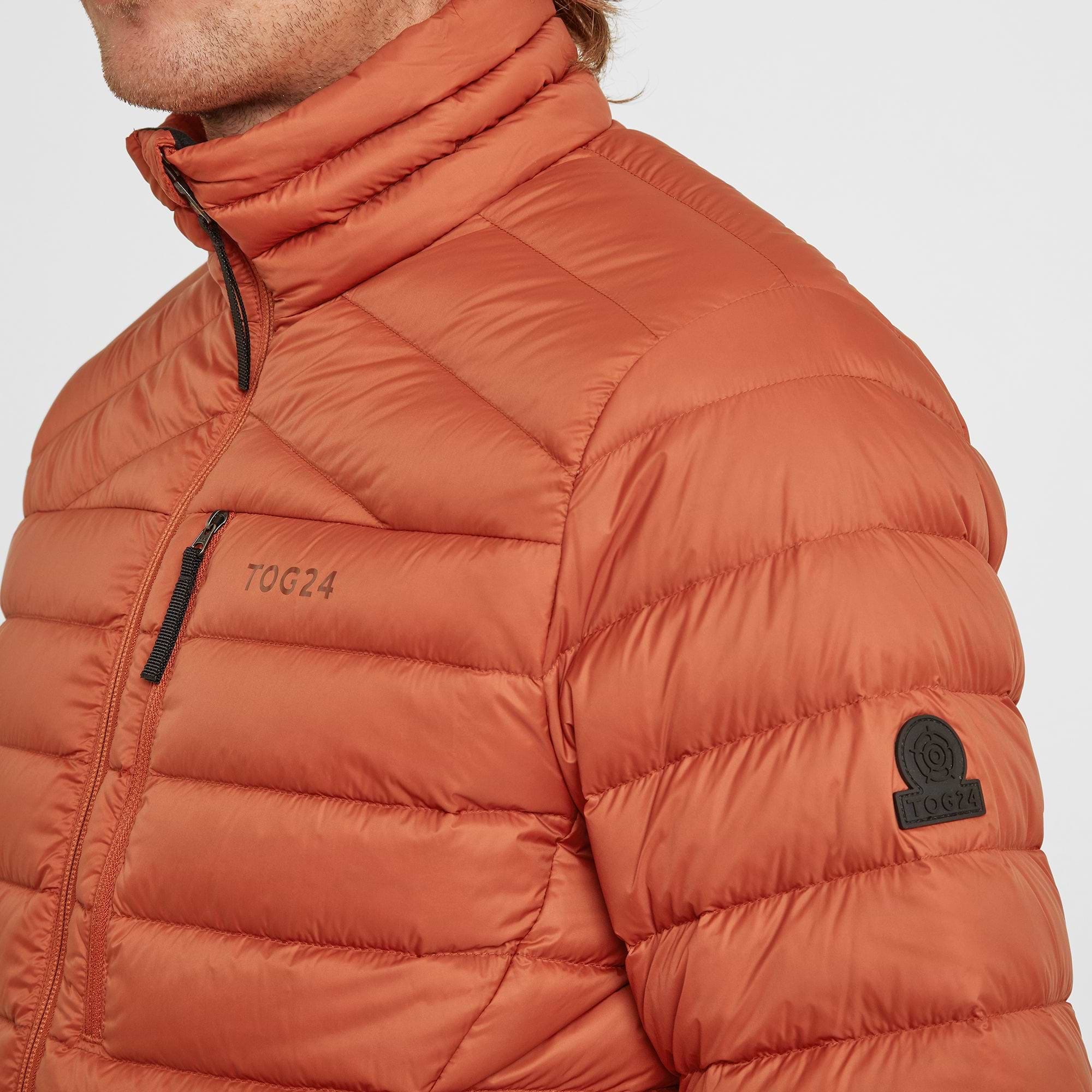 Burnt orange puffer jacket mens store