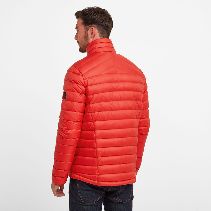 Drax Mens Funnel Down Jacket - Fire Red