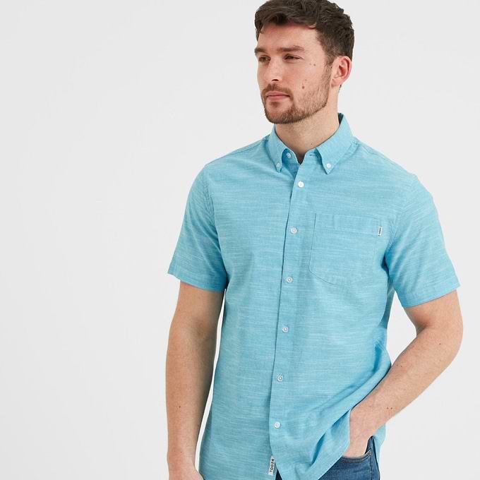 Dwaine Mens Short Sleeve Shirt - Aqua