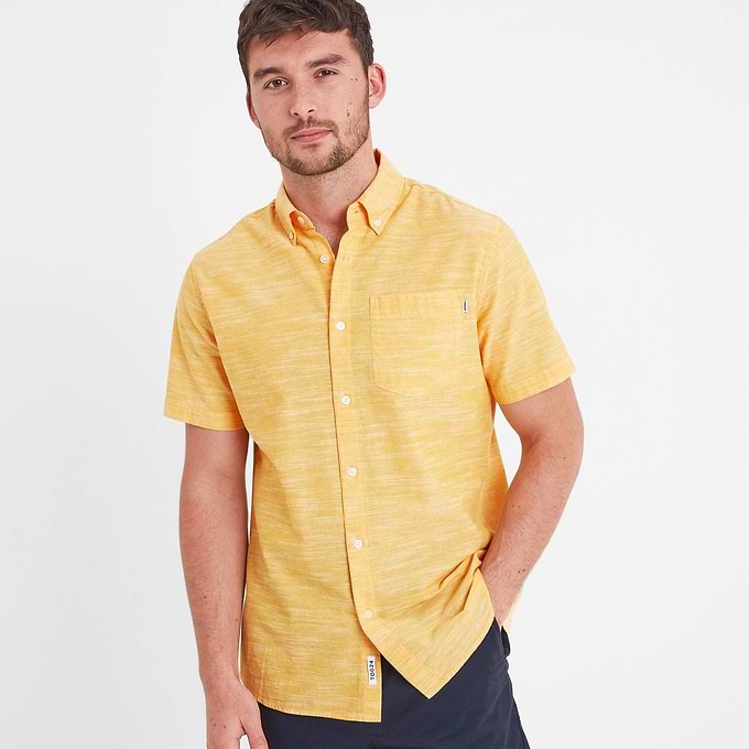 Dwaine Mens Short Sleeve Shirt - Bright Yellow
