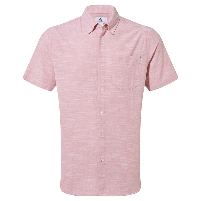 Dwaine Mens Short Sleeve Shirt - Washed Red