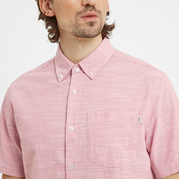 Dwaine Mens Short Sleeve Shirt - Washed Red