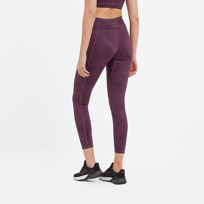 Ellyre Womens Gym Leggings - Dark Purple Print