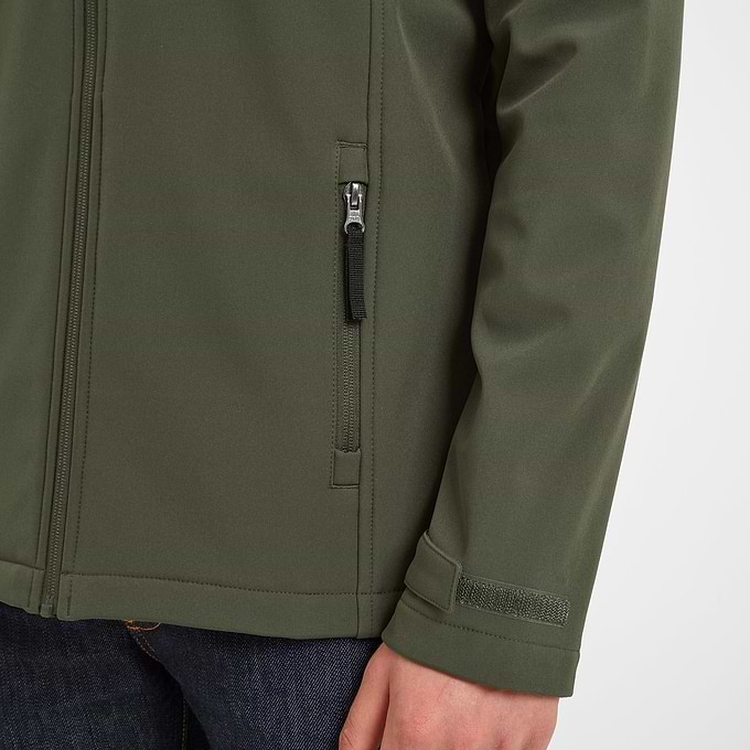 Feizor Mens Shower Resistant Softshell Hooded Jacket - Moss