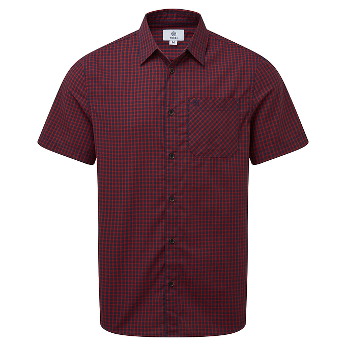 Foster Mens Check Shirt - Rio Red