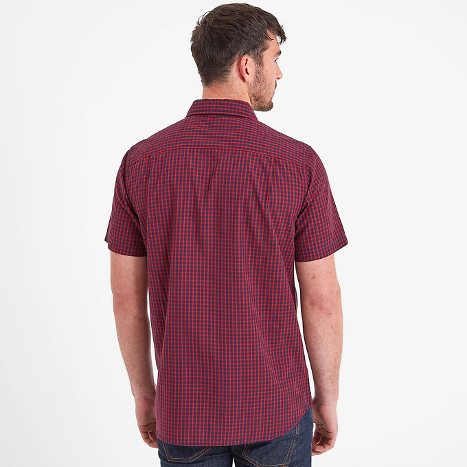 Foster Mens Check Shirt - Rio Red