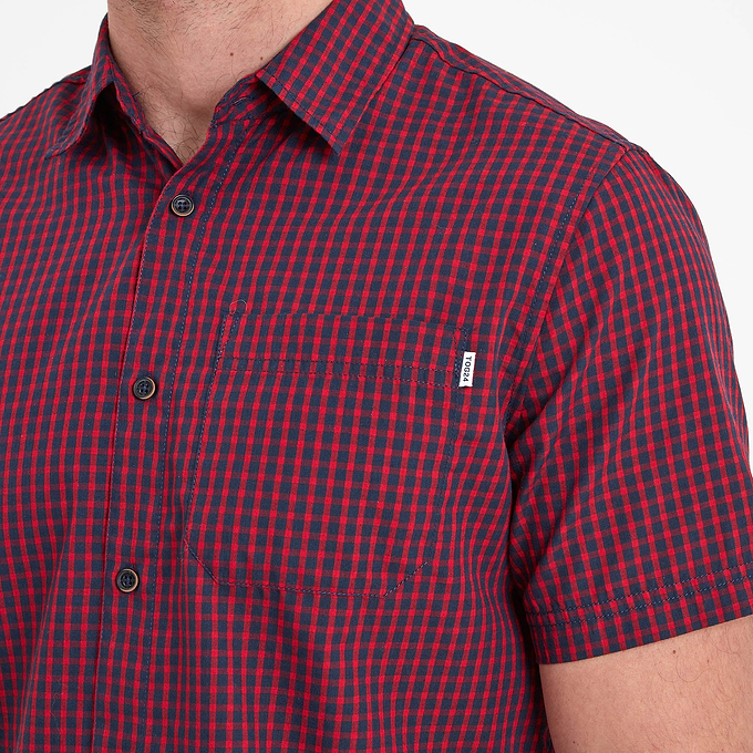 Foster Mens Check Shirt - Rio Red