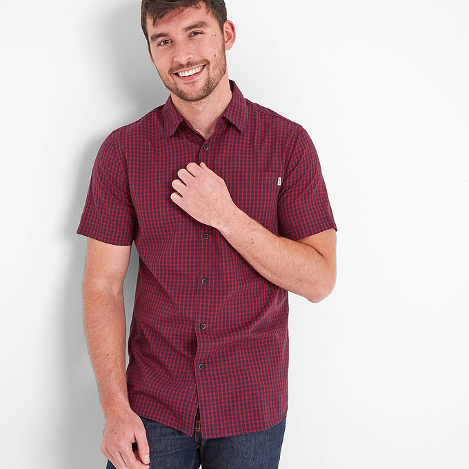 Foster Mens Check Shirt - Rio Red