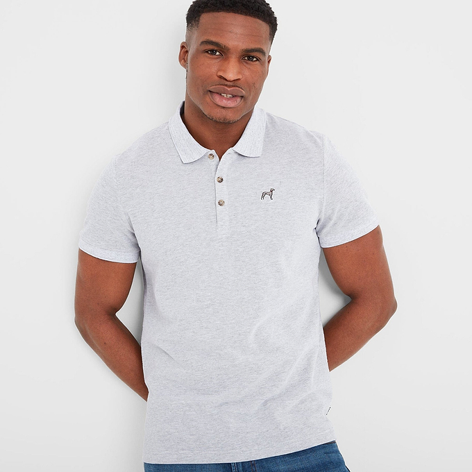 Frank Mens Polo - Light Grey Birdseye