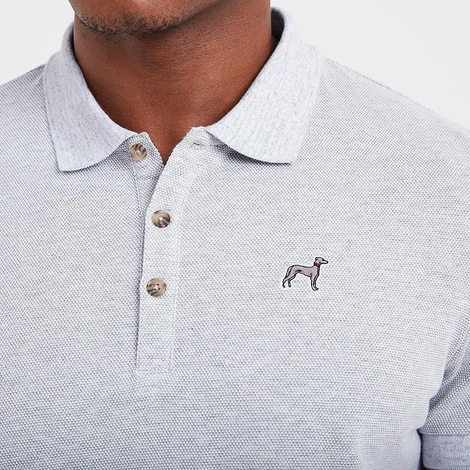 Frank Mens Polo - Light Grey Birdseye